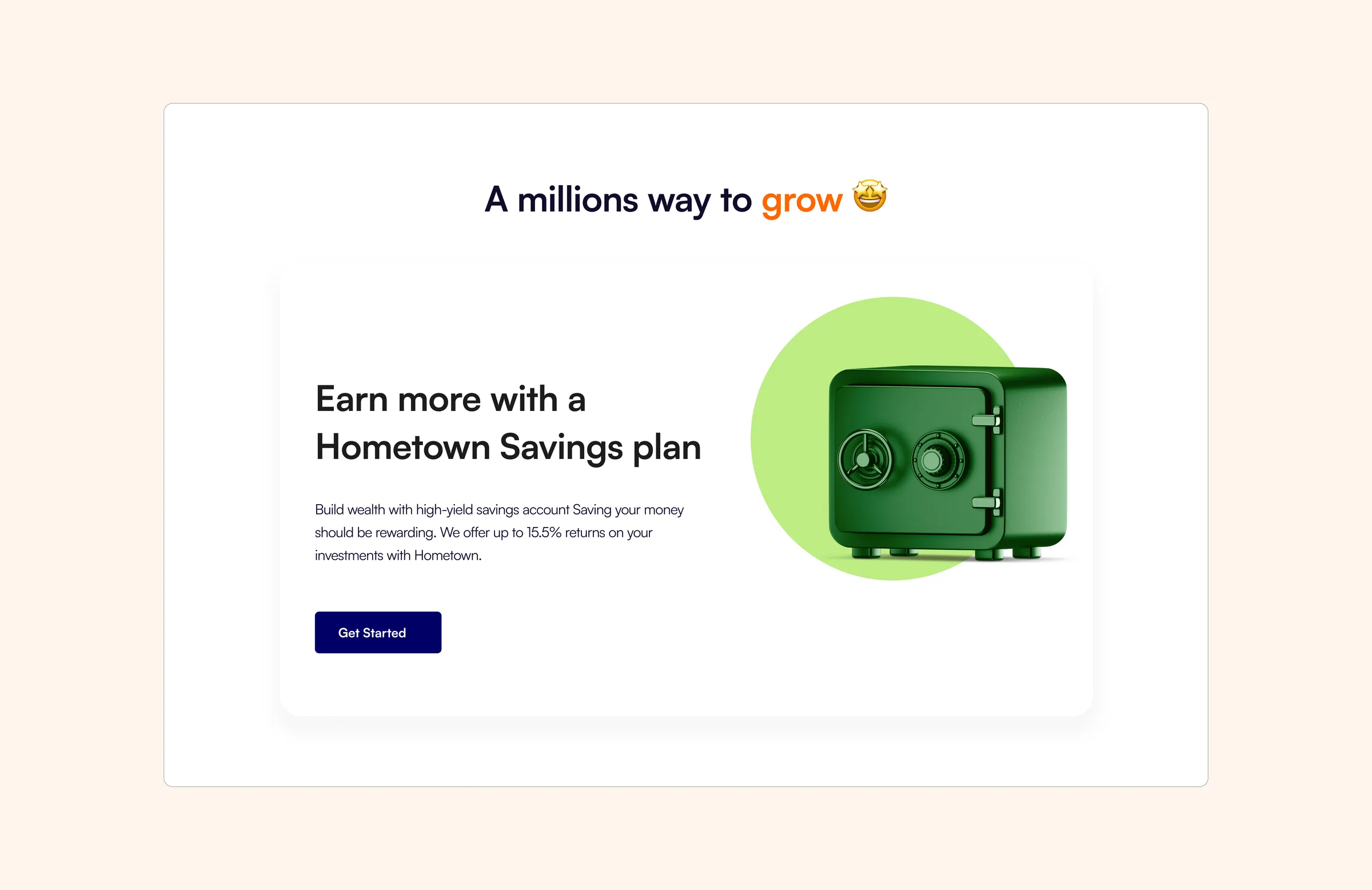 Landing page: the Hometown Savings plan