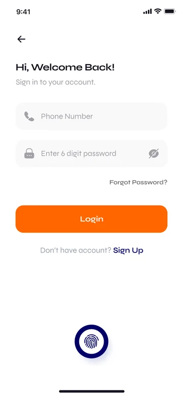 Sign up: the screen